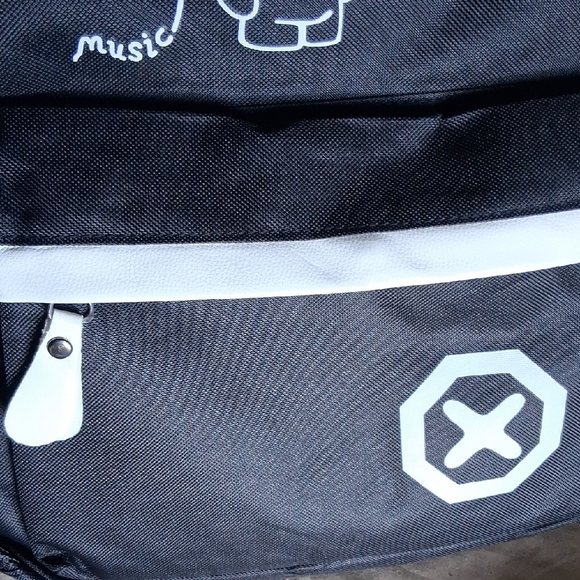 YOU GET BOTH.Stylish Black Backpack with Graphic Design NWOT - Picture 10 of 11